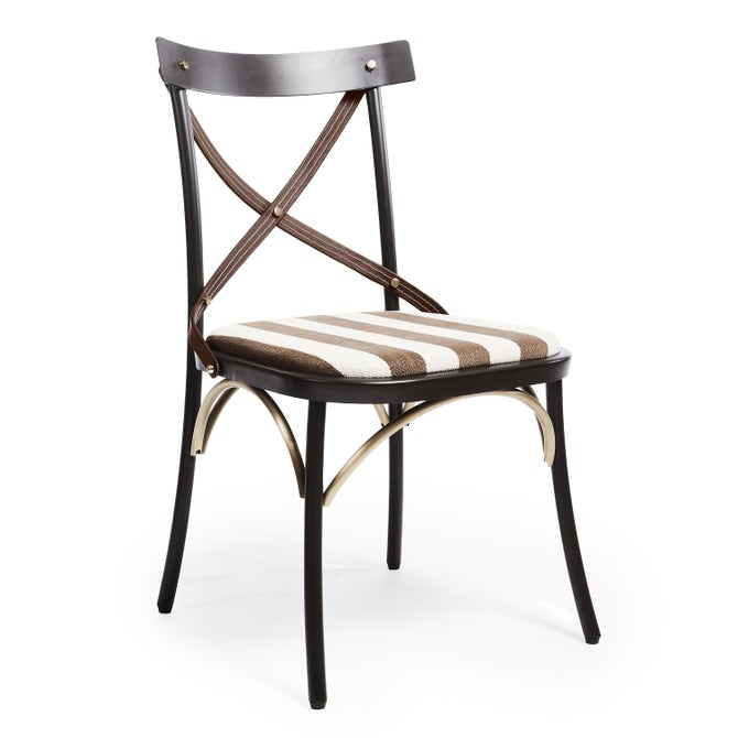 Flatiron Brown Stripe Dining Chair