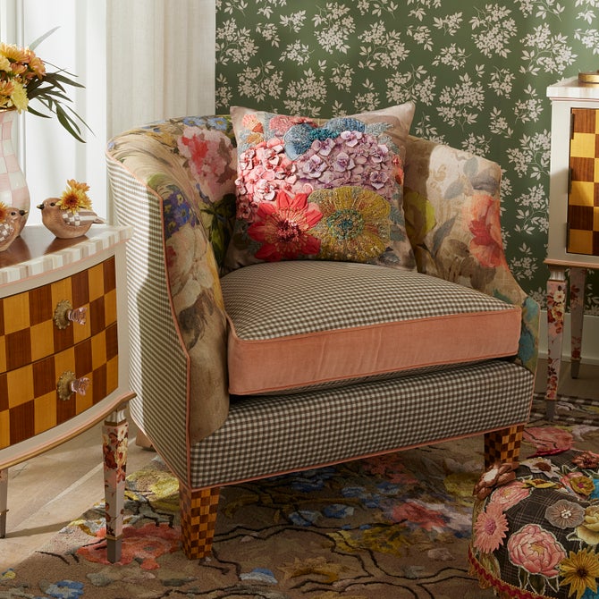 Field Study Floral & Gingham Accent Chair
