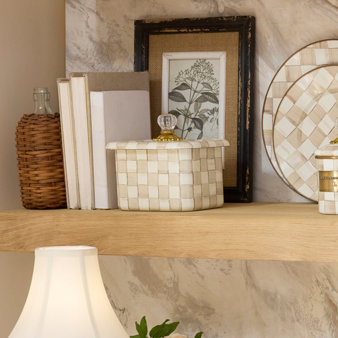 Mocha Check Recipe Box