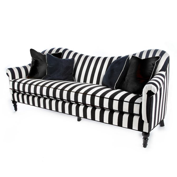 Marquee Black Stripe Chenille Sofa