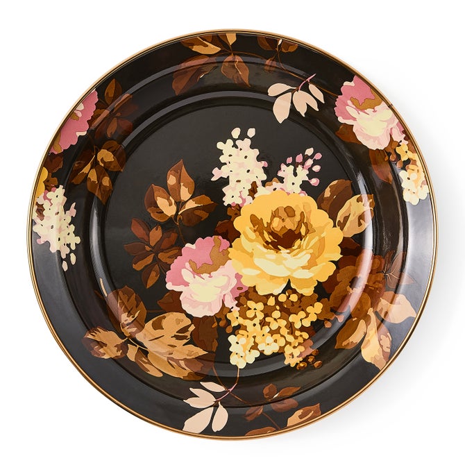 Wild Rose Brown Pie Plate