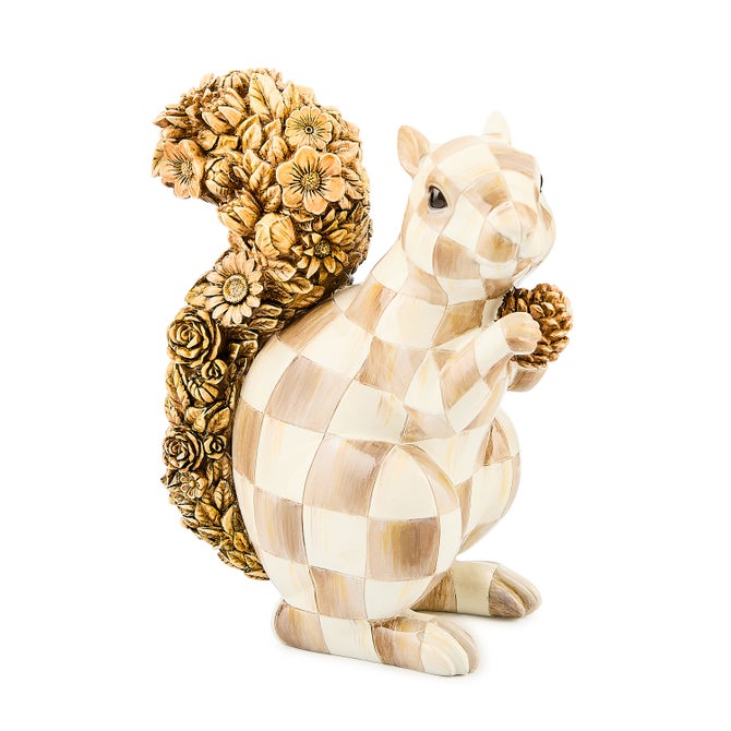 Mocha Check Squirrel Figurine