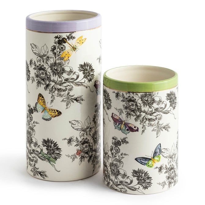 Butterfly Toile Short Vase