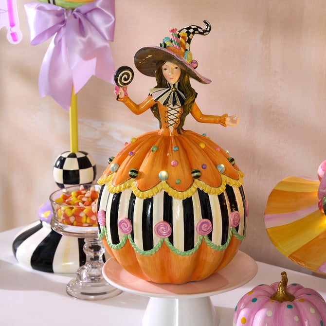 Trick or Treat Illuminated Witch Figurine