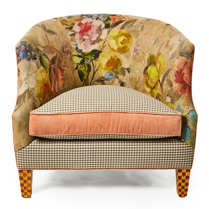 Field Study Floral & Gingham Accent Chair