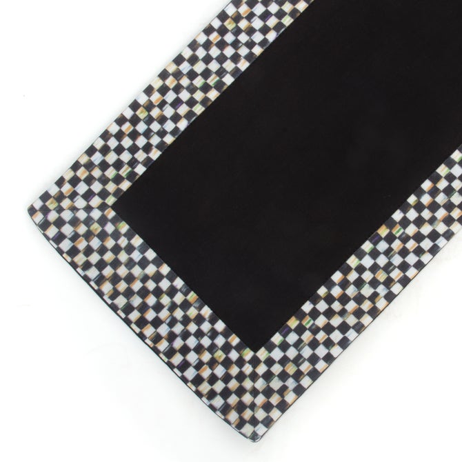 Courtly Check Black Table Runner