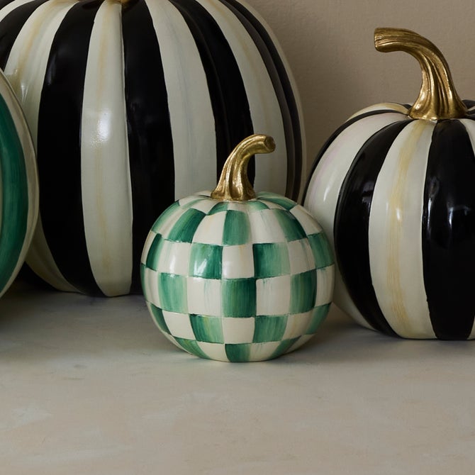 Emerald Check Mini Pumpkin