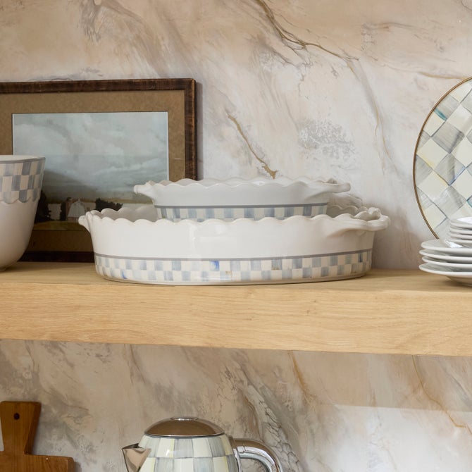 Sterling Check Everyday Small Oval Baker