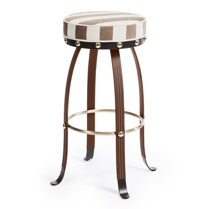 Flatiron Brown Stripe Counter Stool