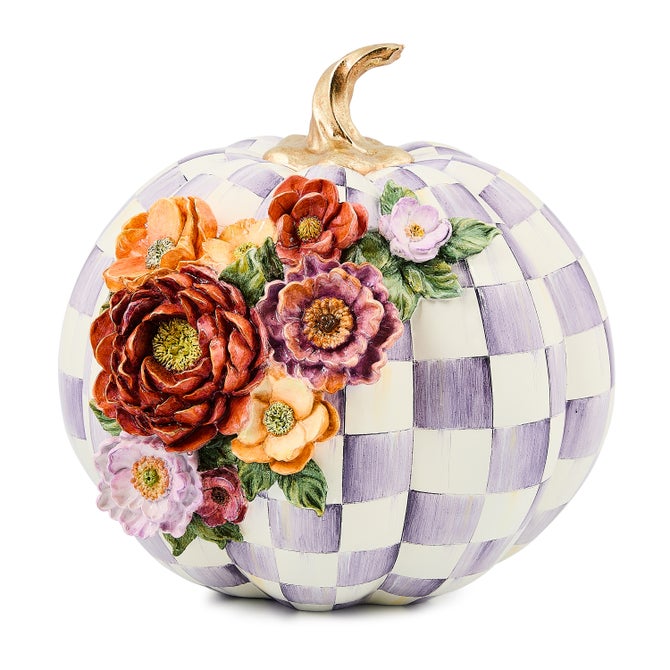 Violet Check Cascade Floral Pumpkin