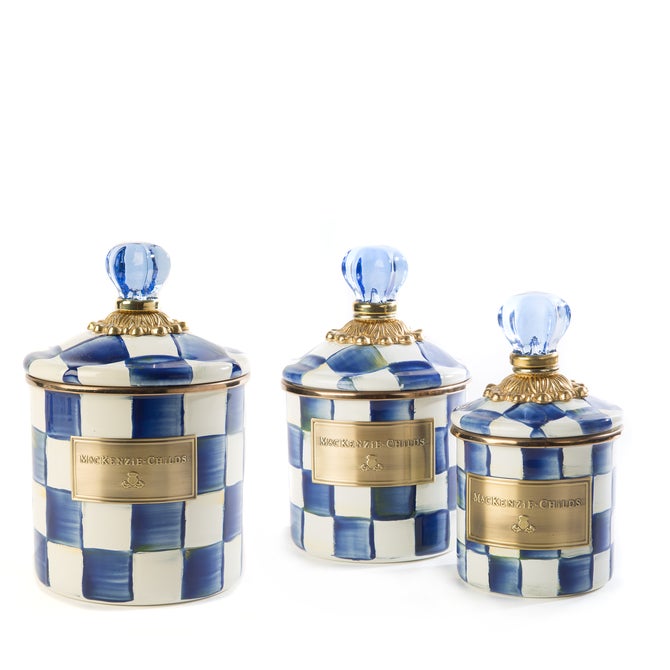 Royal Check Canisters, Set of 3
