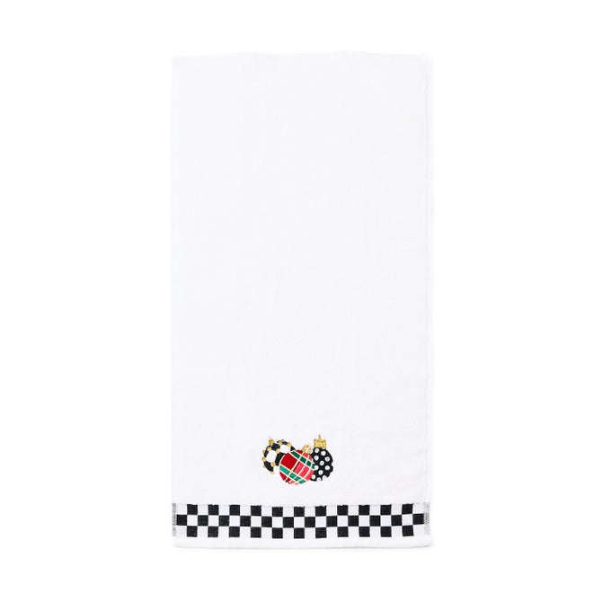 Deck the Halls Ornament Embroidered Hand Towel