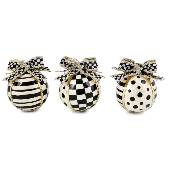 Courtly Noel Capiz Ball Ornaments, Set of 3