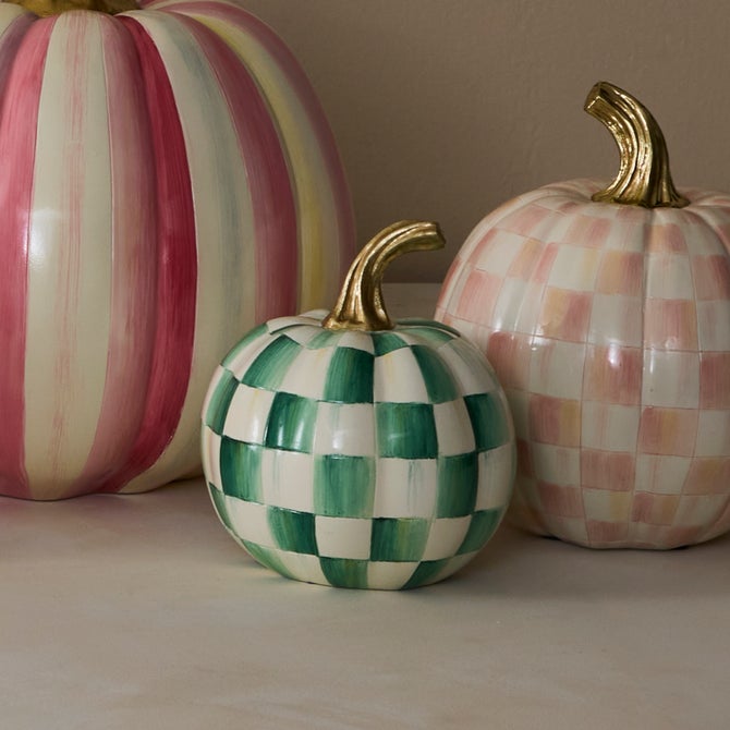Emerald Check Mini Pumpkin