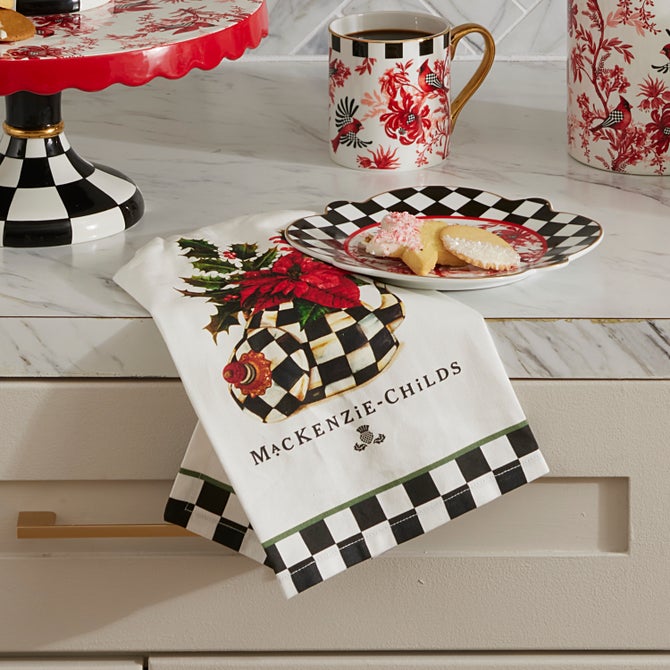 Poinsettia Tea Kettle Dish Towel