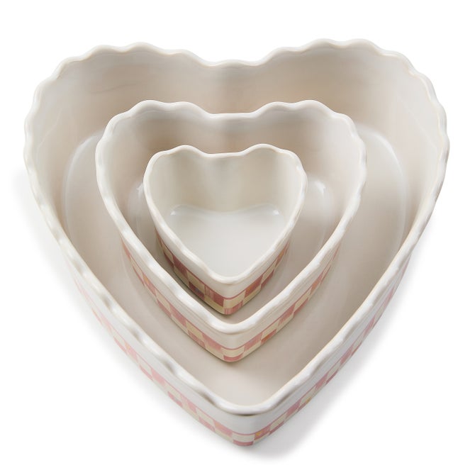 Rosy Check Everyday Heart Ramekins, Set of 2