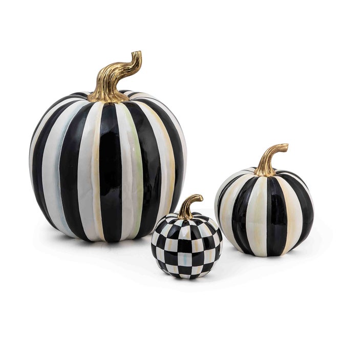 Courtly Stripe Glossy Large Pumpkin
