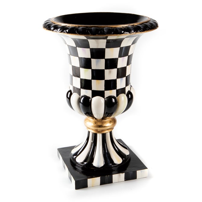 Courtly Check Pedestal Tabletop Urn