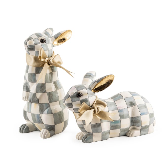 Sterling Check Resting Bunny