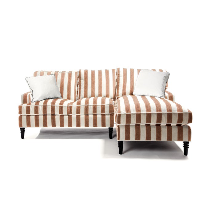 Marquee Brown Stripe 2-Piece Right Arm Chaise Sectional