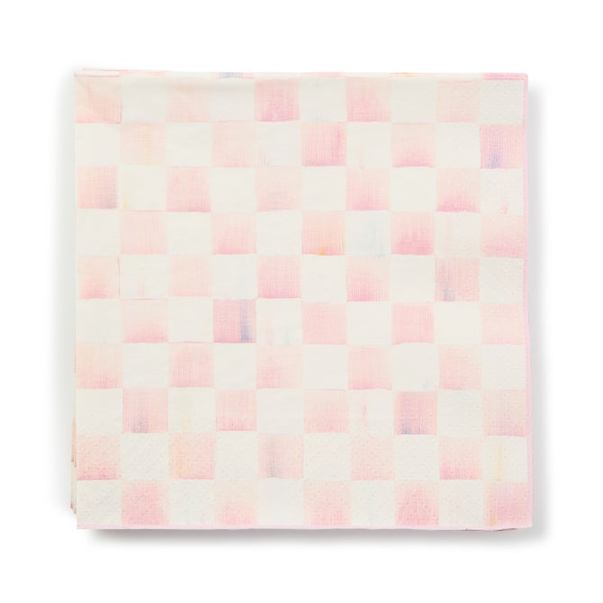 Rosy Check Dinner Paper Napkins