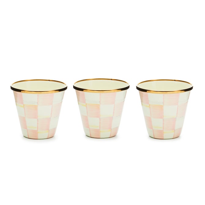 Emerald Check Herb Pots, Set of 3
