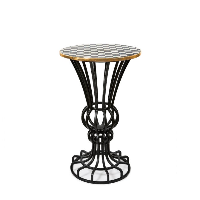 Courtly Check Pedestal Accent Table