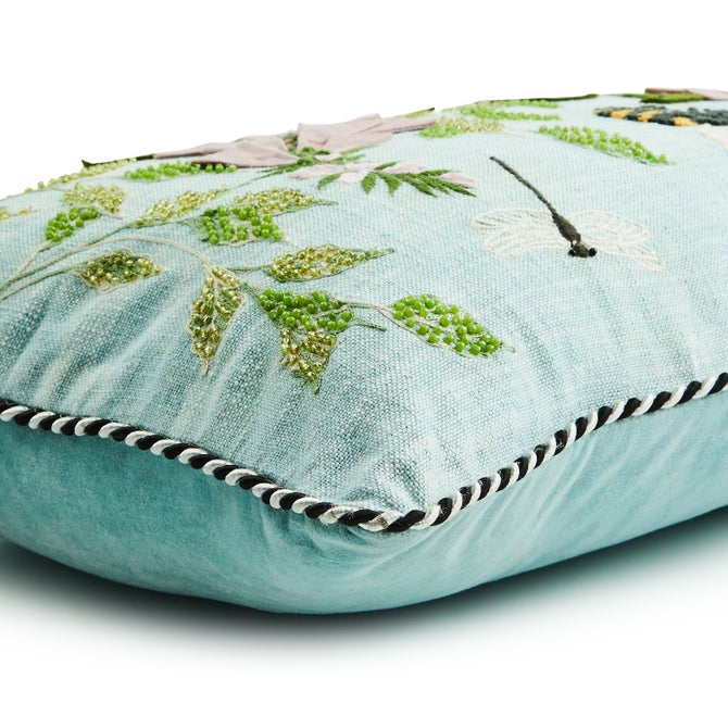 Floral and Bee Lumbar Throw Pillow