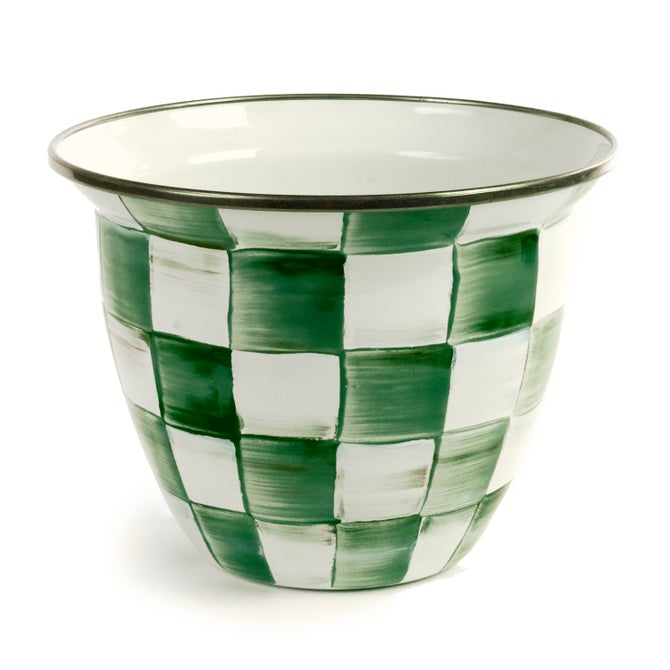 Emerald Check Large Flower Pot
