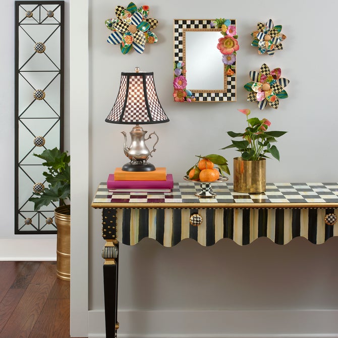 Courtly Stripe Console Table
