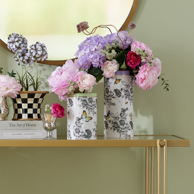 Butterfly Toile Tall Vase