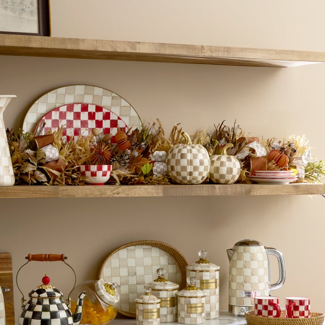 Mocha Check Harvest Garland