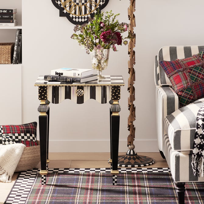 Courtly Check & Stripe Side Table