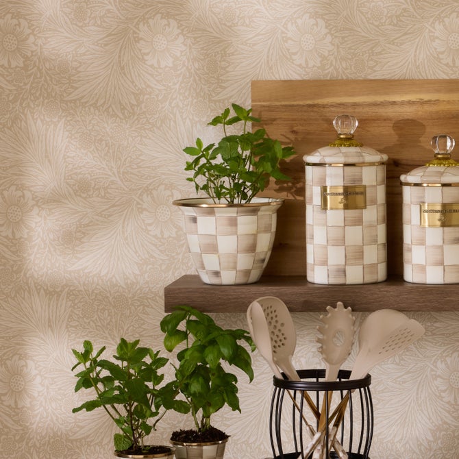 Enamel Check Large Flower Pot