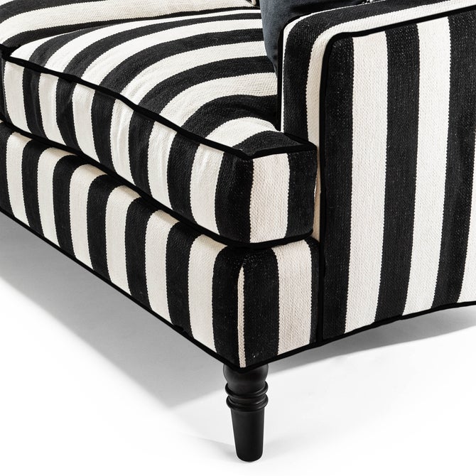 Marquee Black Stripe 2-Piece Left Arm Chaise Sectional
