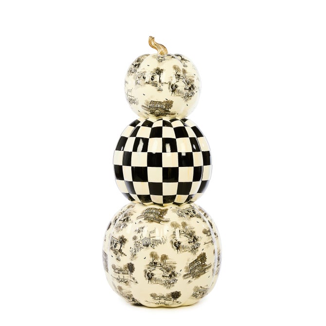 Black Toile Pumpkin Outdoor Trophy