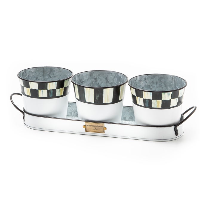Spectator Galvanized Herb Pots, Set of 3