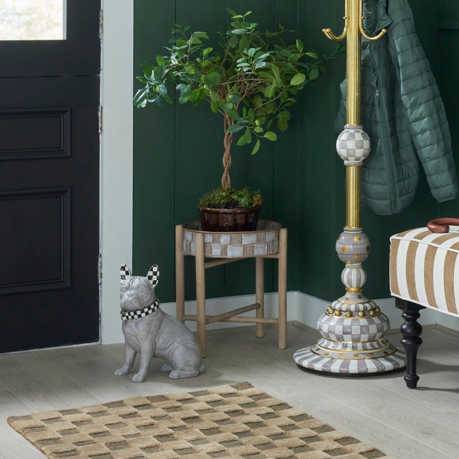 Mocha Textured Check Standing Planters, Set of 2