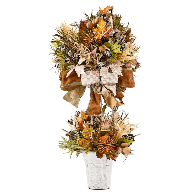 Mocha Check Harvest Topiary