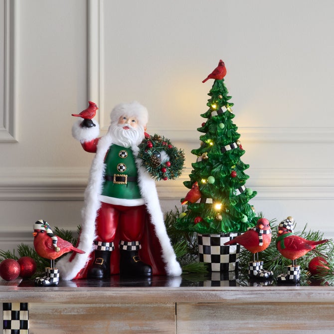 Cozy Christmas Santa with Cardinal