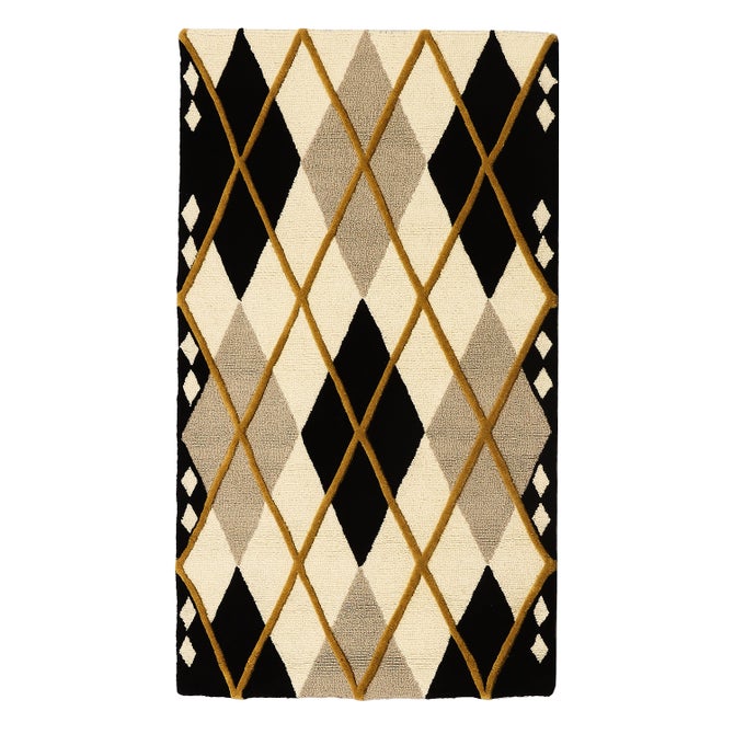 Cream Argyle 3' x 5' Rug