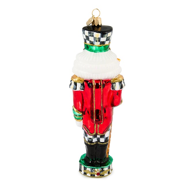 Courtly Classic Nutcracker Glass Ornament