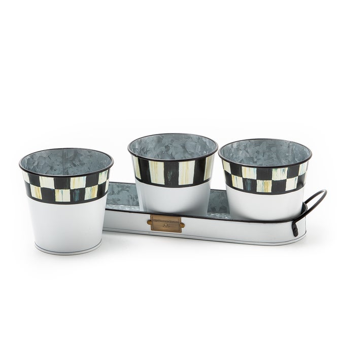 Spectator Galvanized Herb Pots, Set of 3