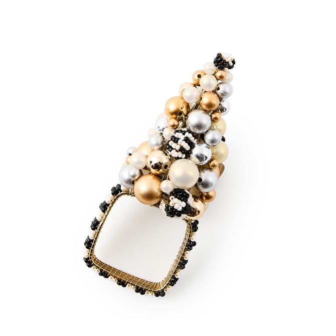 Glam Up Beaded Tree Napkin Rings, Set of 4