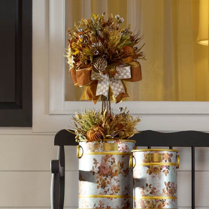 Mocha Check Harvest Topiary