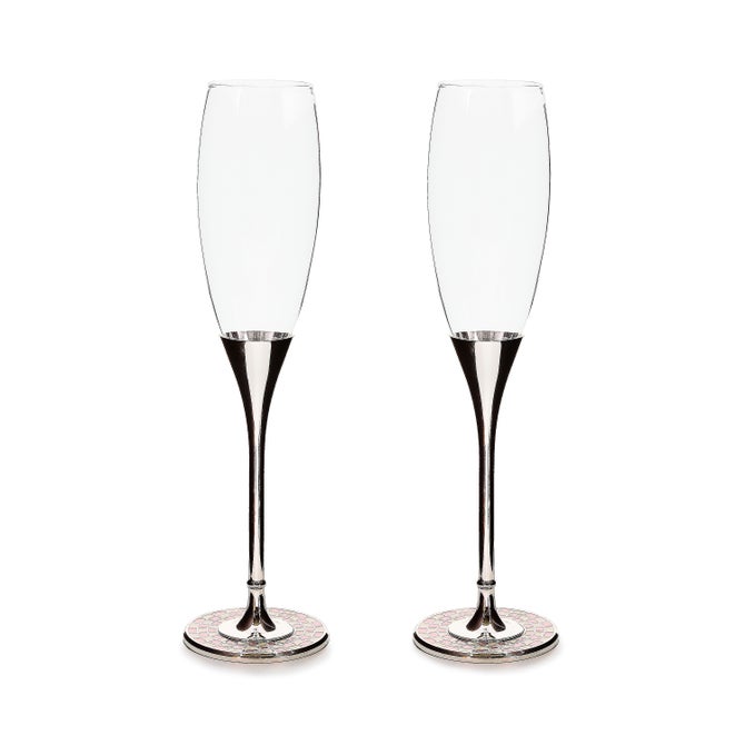 Celebrate Rosy Toasting Flutes, Set of 2