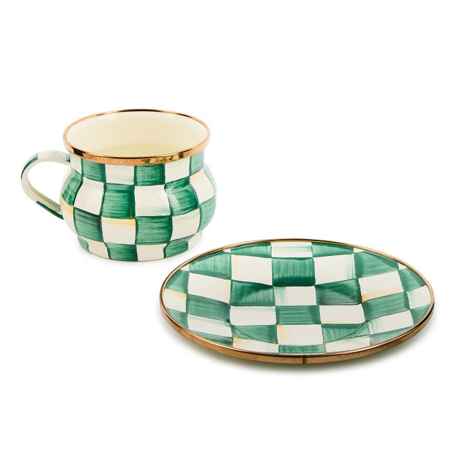 Emerald Check Teacup