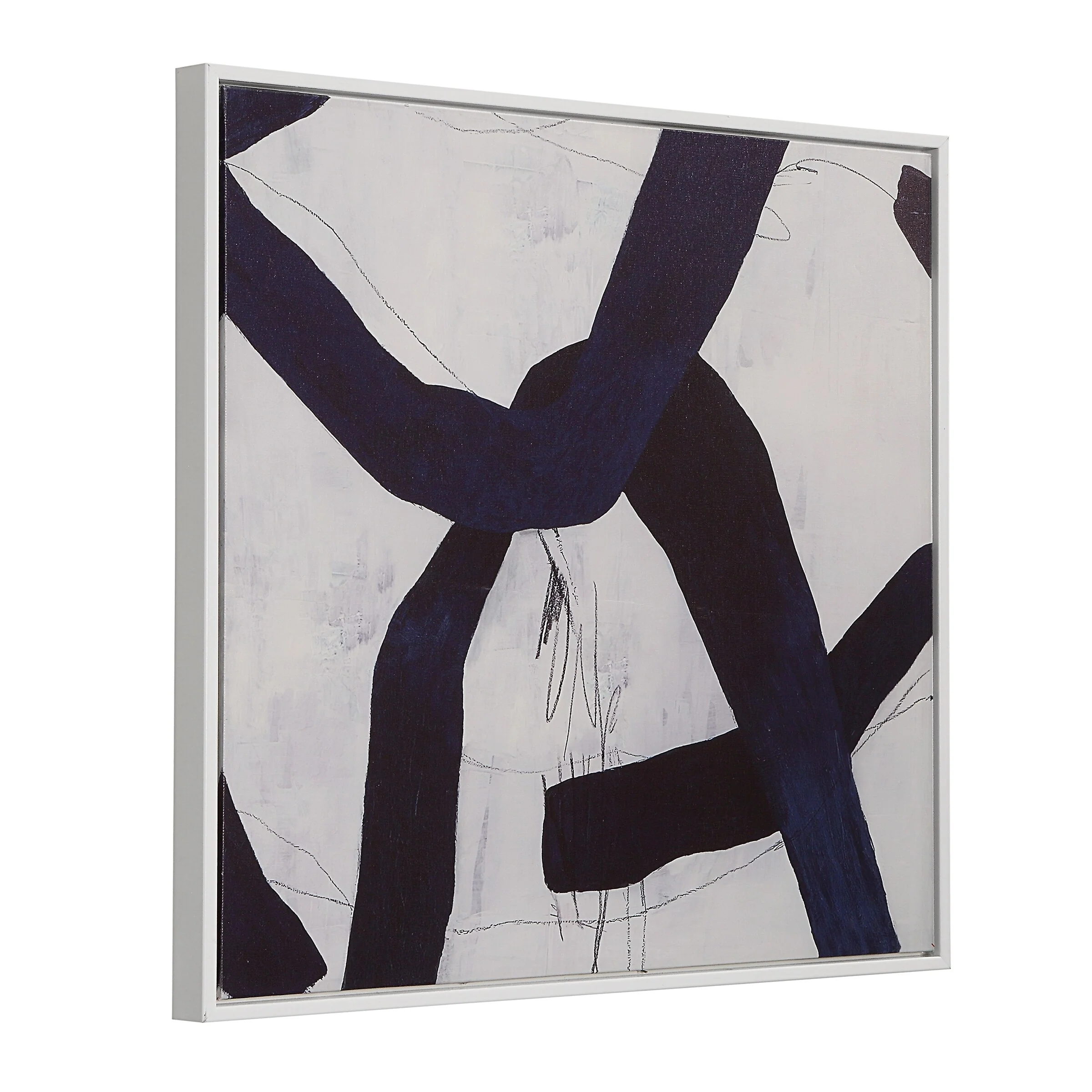 Abstract Wall Art with White Frame, Set of 2