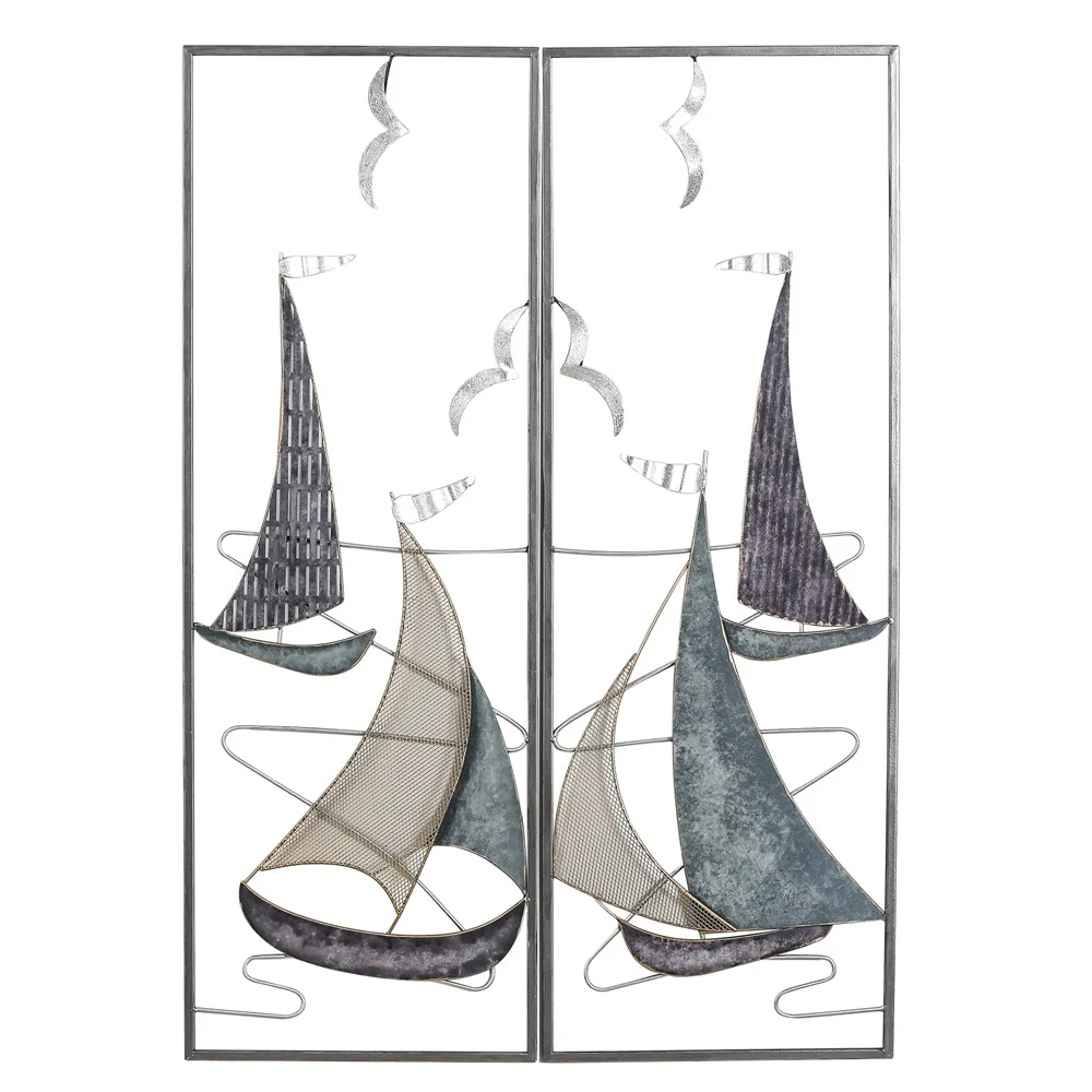 3D Metal Ship Wall Decoration Sailboat Wall Sculpture
