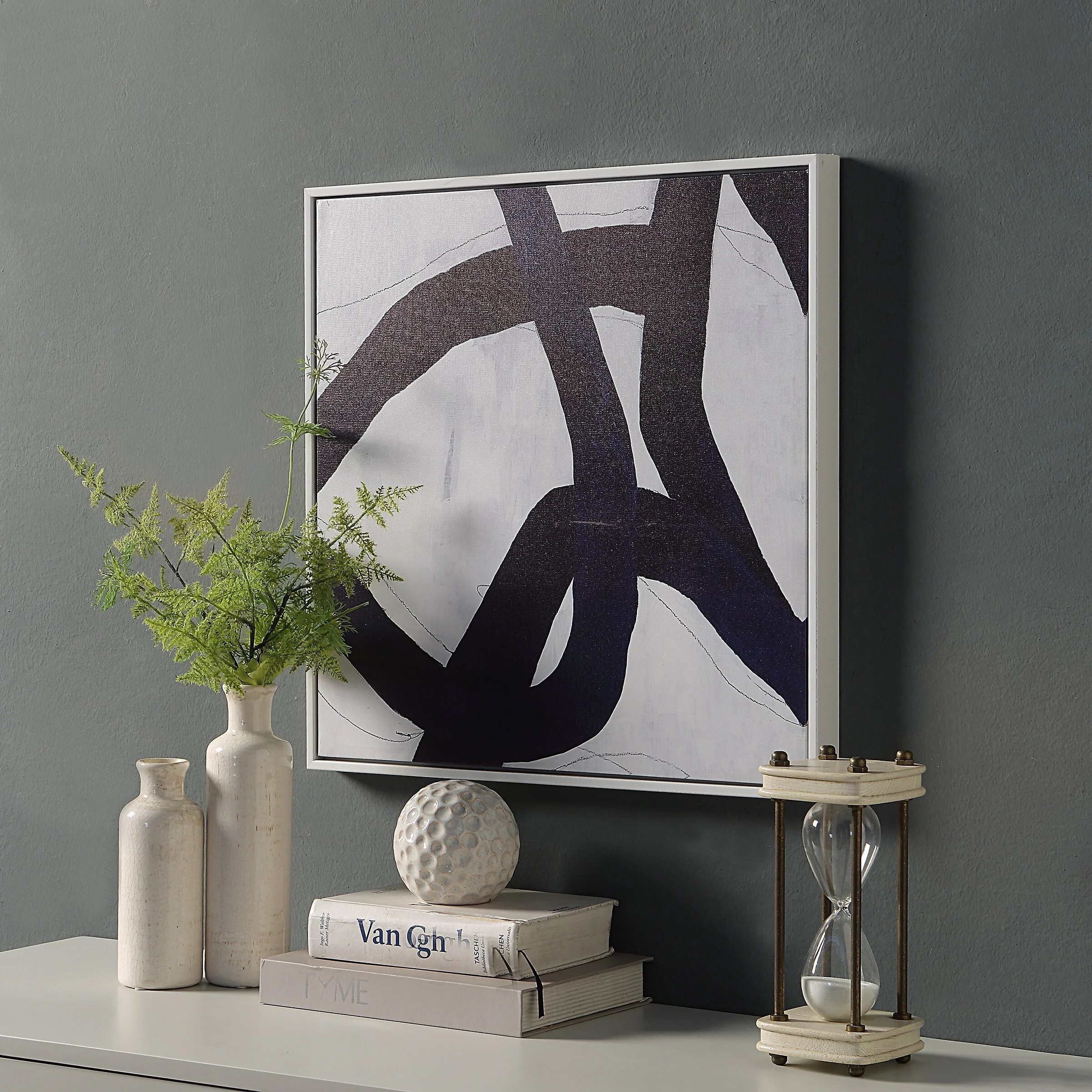 Abstract Wall Art with White Frame, Set of 2